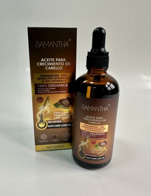 Aceite para Crecimiento de Cabello 100ml | Samantha – Fortalece y estimula desde la raíz