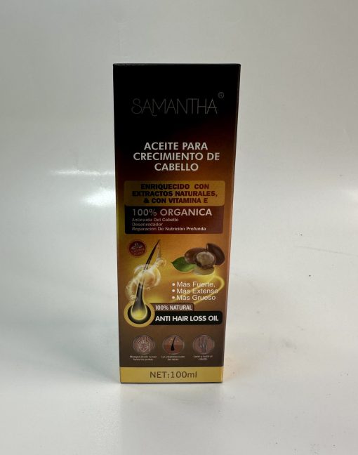 Aceite para Crecimiento de Cabello 100ml | Samantha – Fortalece y estimula desde la raíz
